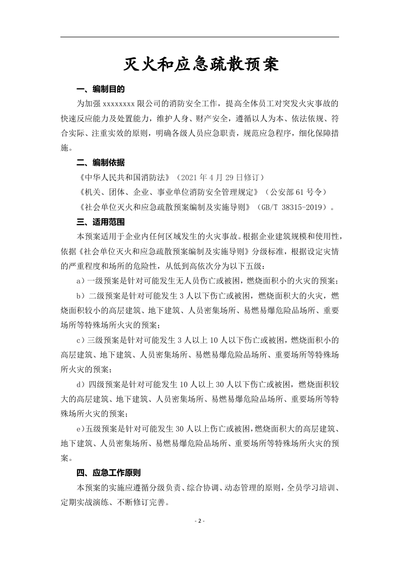 灭火和应急疏散预案(1) 第2页