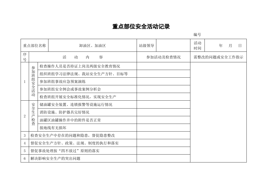 1.关键装置_重点部位、综合检查表 第1页