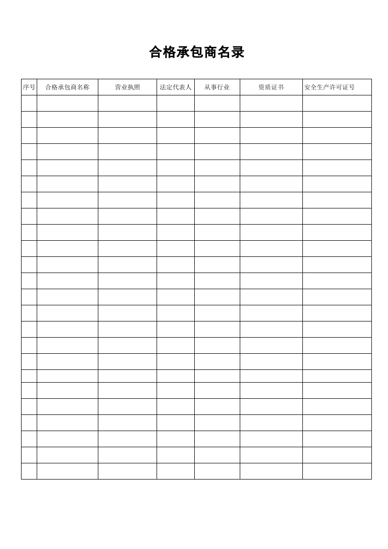 5.合格承包商名录样表 第1页