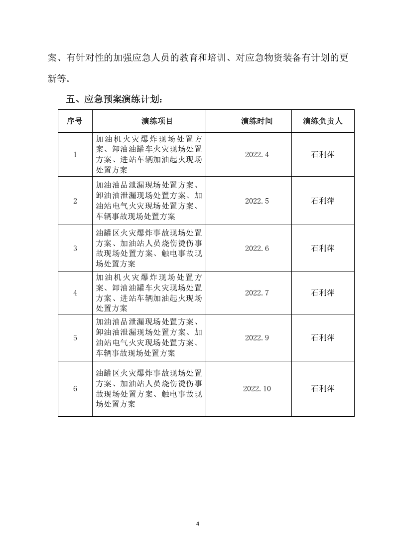 加油站应急预案演练计划 第4页