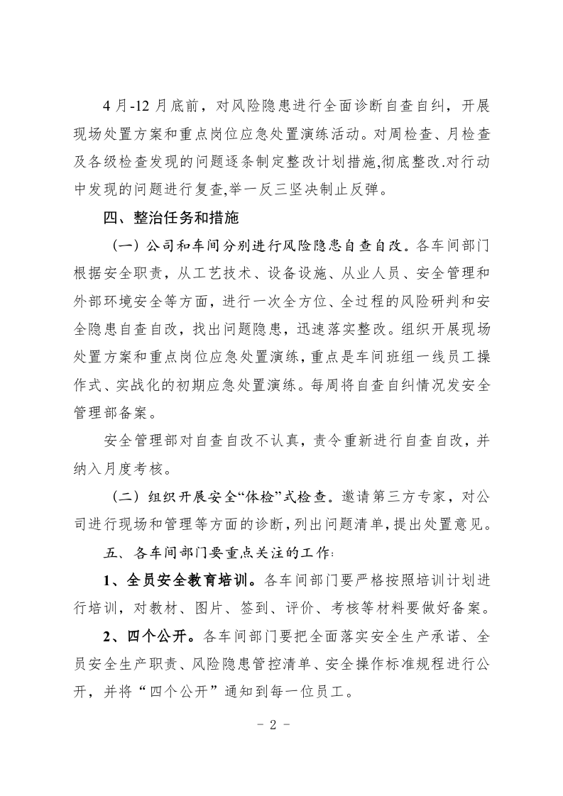 XXX企业安全生产大诊断行动实施方案模板(1) 第2页