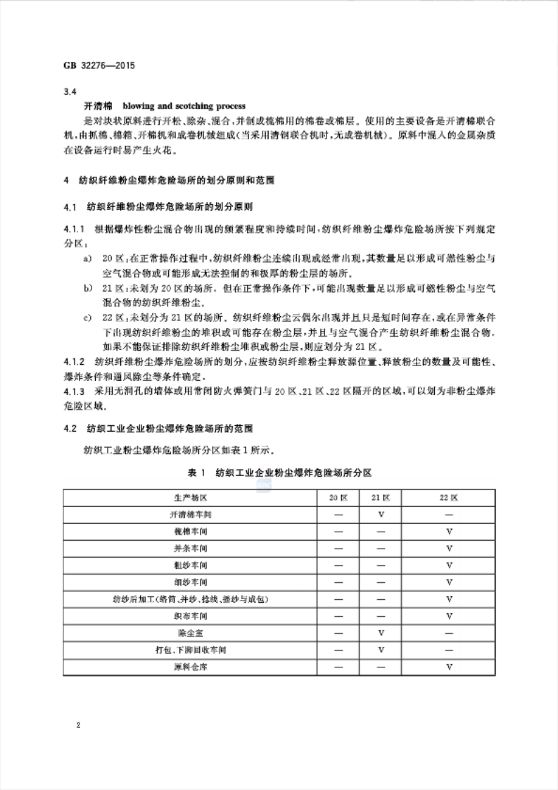 《纺织工业粉尘防爆安全规程》GB 32276-2015 第5页