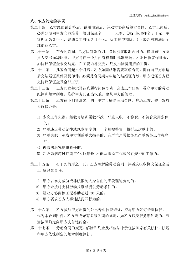 电商劳动合同.doc 第3页