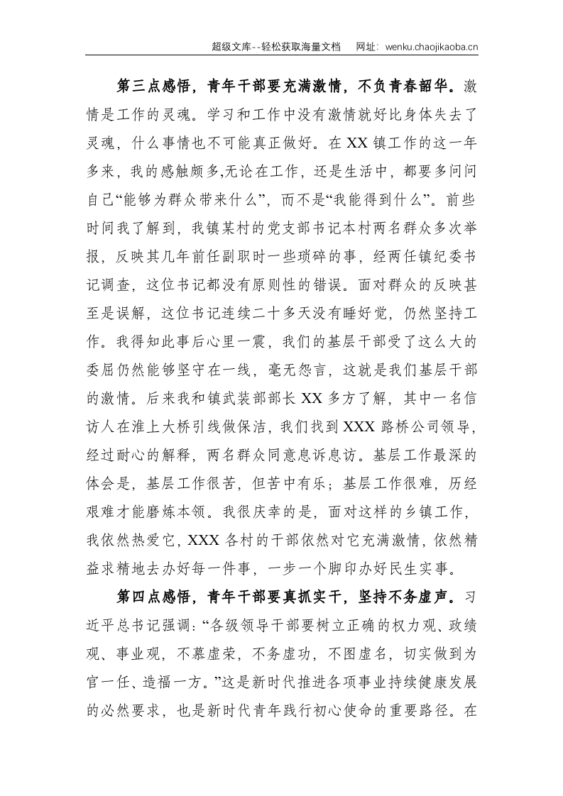 镇党委书记在青年干部座谈会上的交流发言材料--2275.doc 第3页