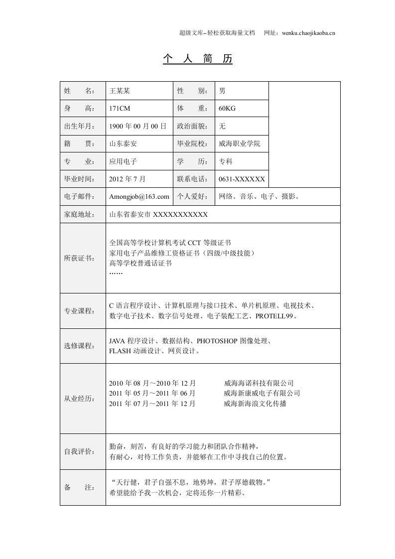 046.翱翔灰白_表格式_适用于应届生_1页式_无内容_无封面_自荐信.doc 第2页