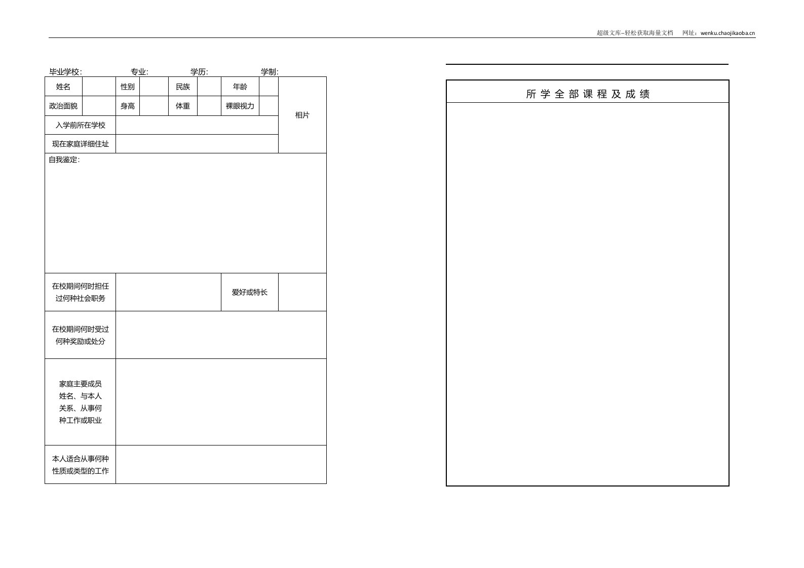 空白标准表格A3表格03.docx 第2页