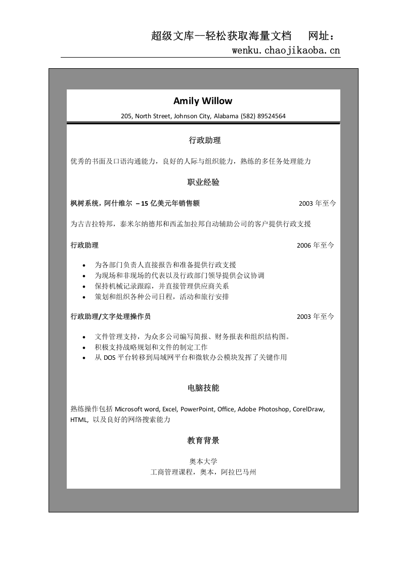 世界500强简历模板 (25).doc 第3页