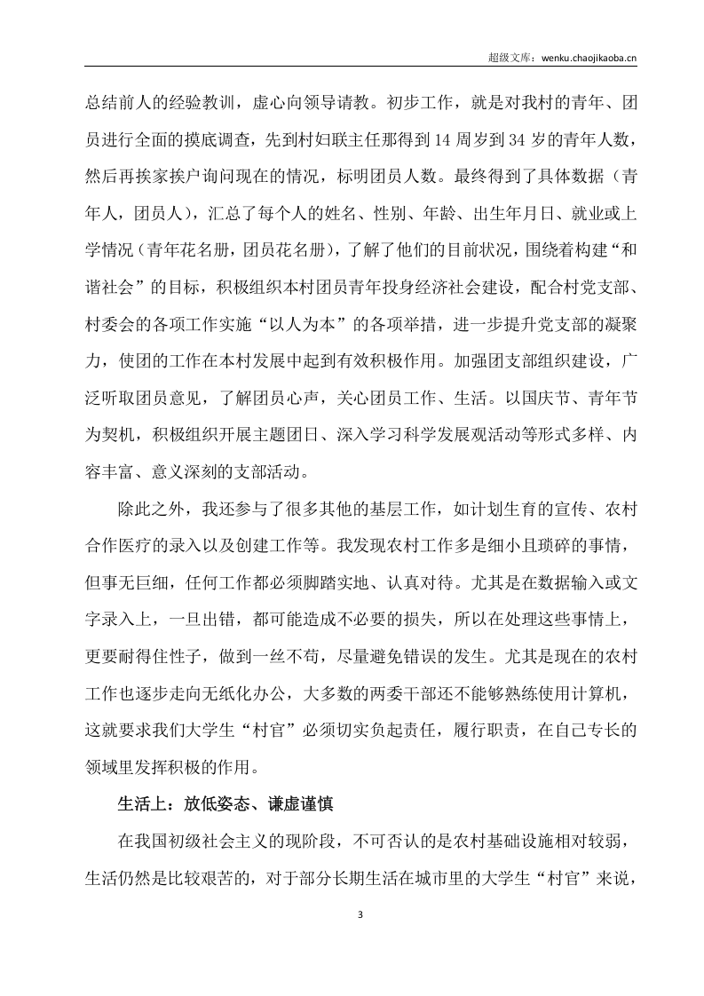 大学生村官工作总结.docx 第3页