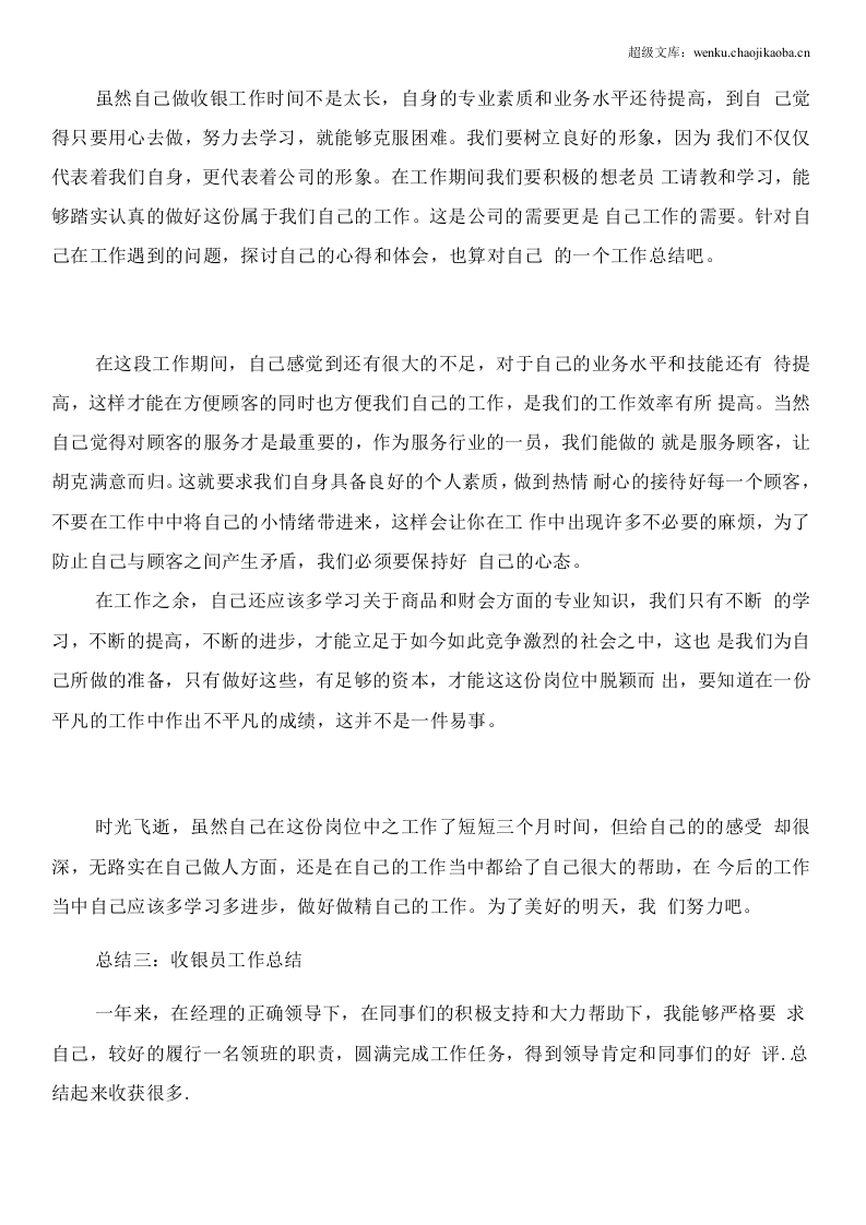 收银服务员工作总结.docx 第3页