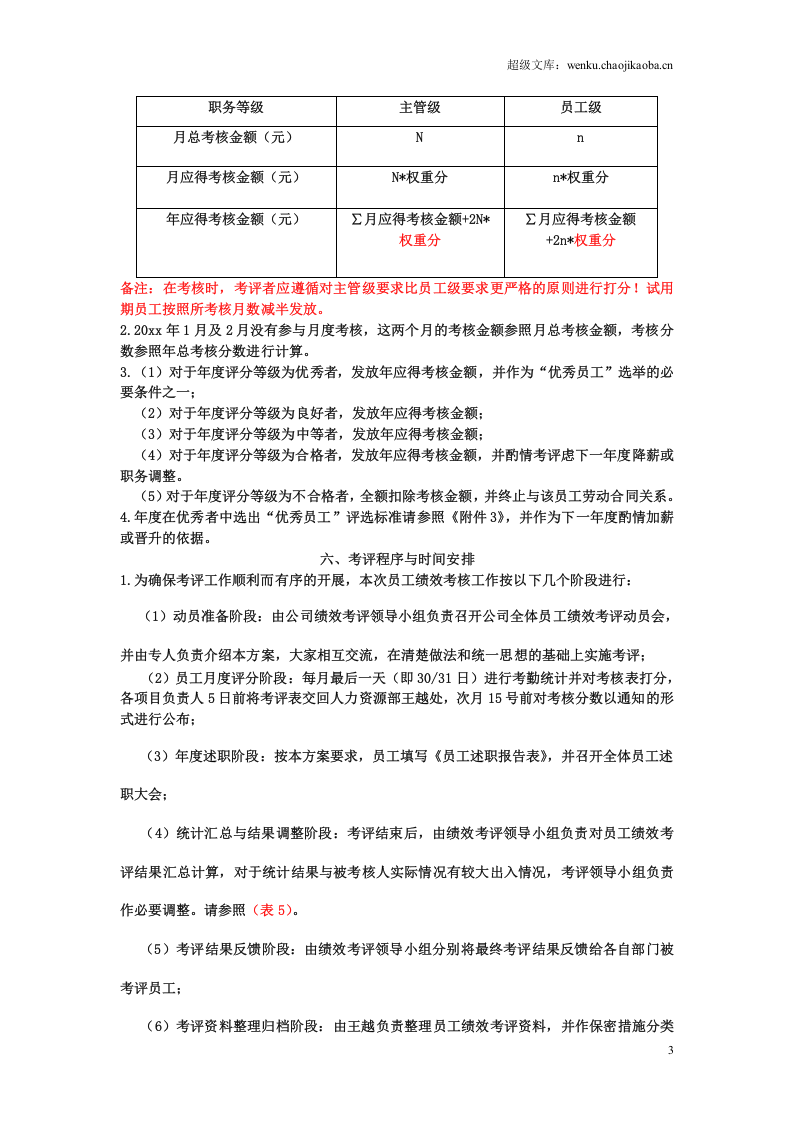 年度薪酬福利体系及优秀员工评选方案.doc 第3页