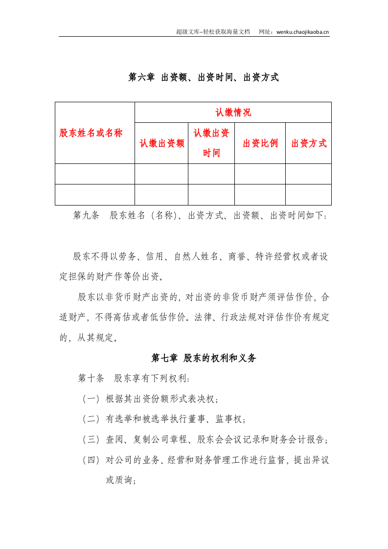 有限公司章程范本最新版.docx 第3页
