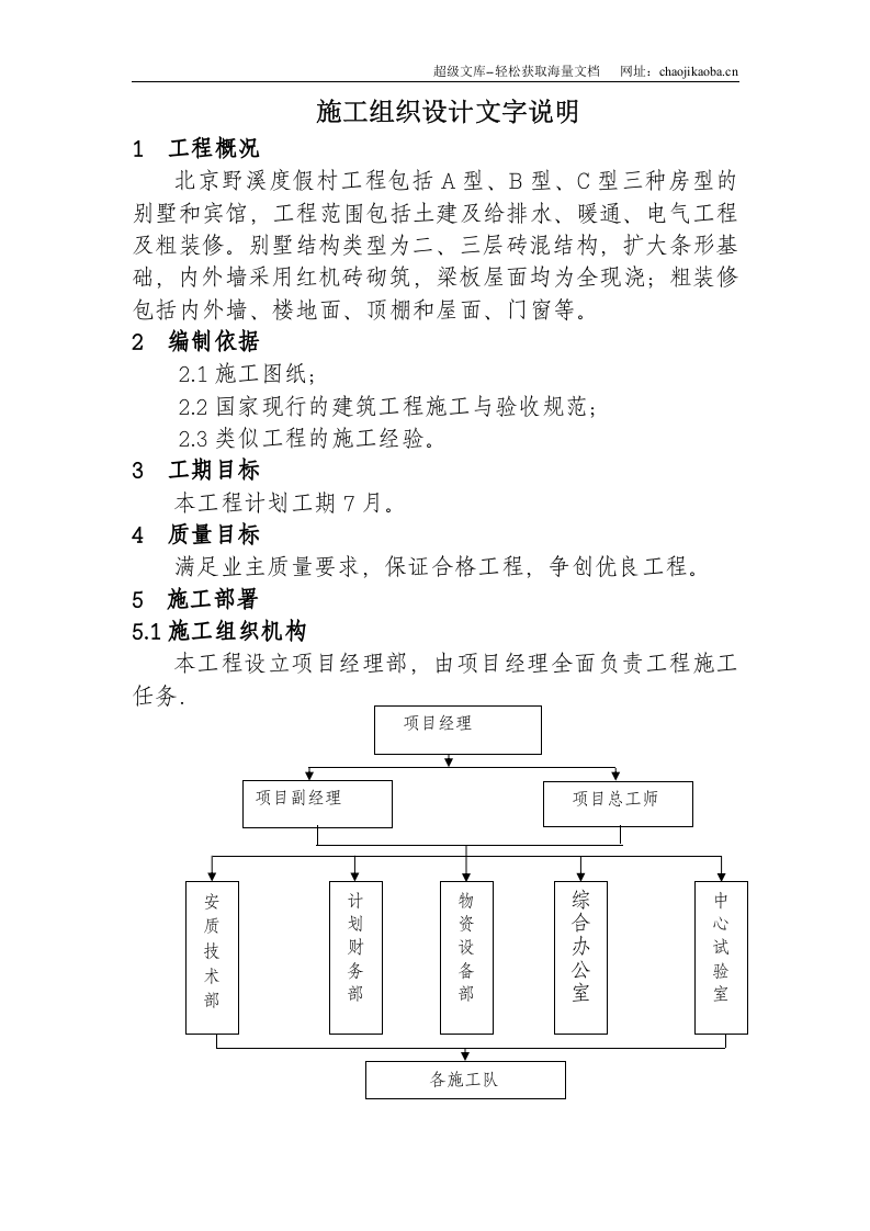 北京野溪度假村施工组织设计.doc 第1页