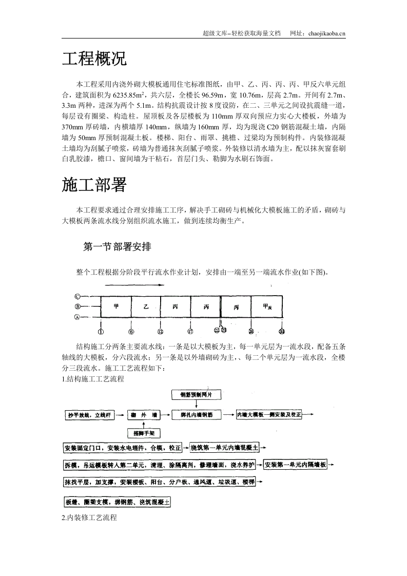 大模板内浇外砌多层住宅搂工程施工组织设计.doc 第2页