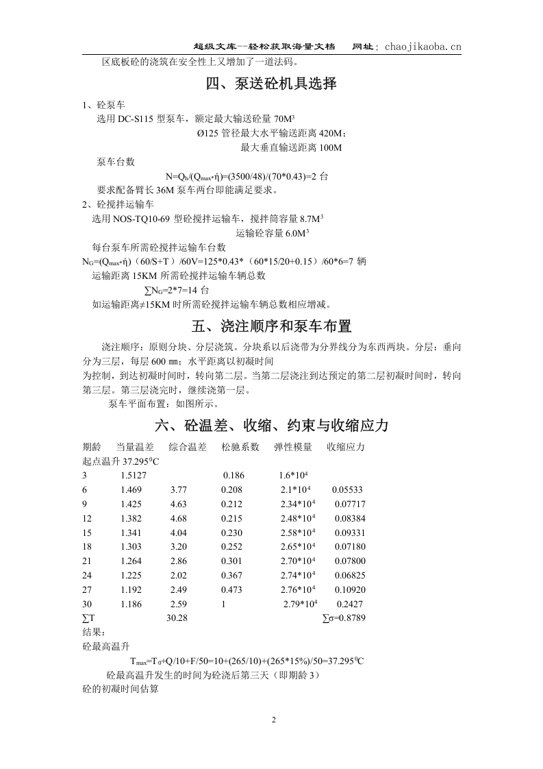复旦大学先进材料国家实验室（一期）大体积砼浇筑方案.doc 第2页