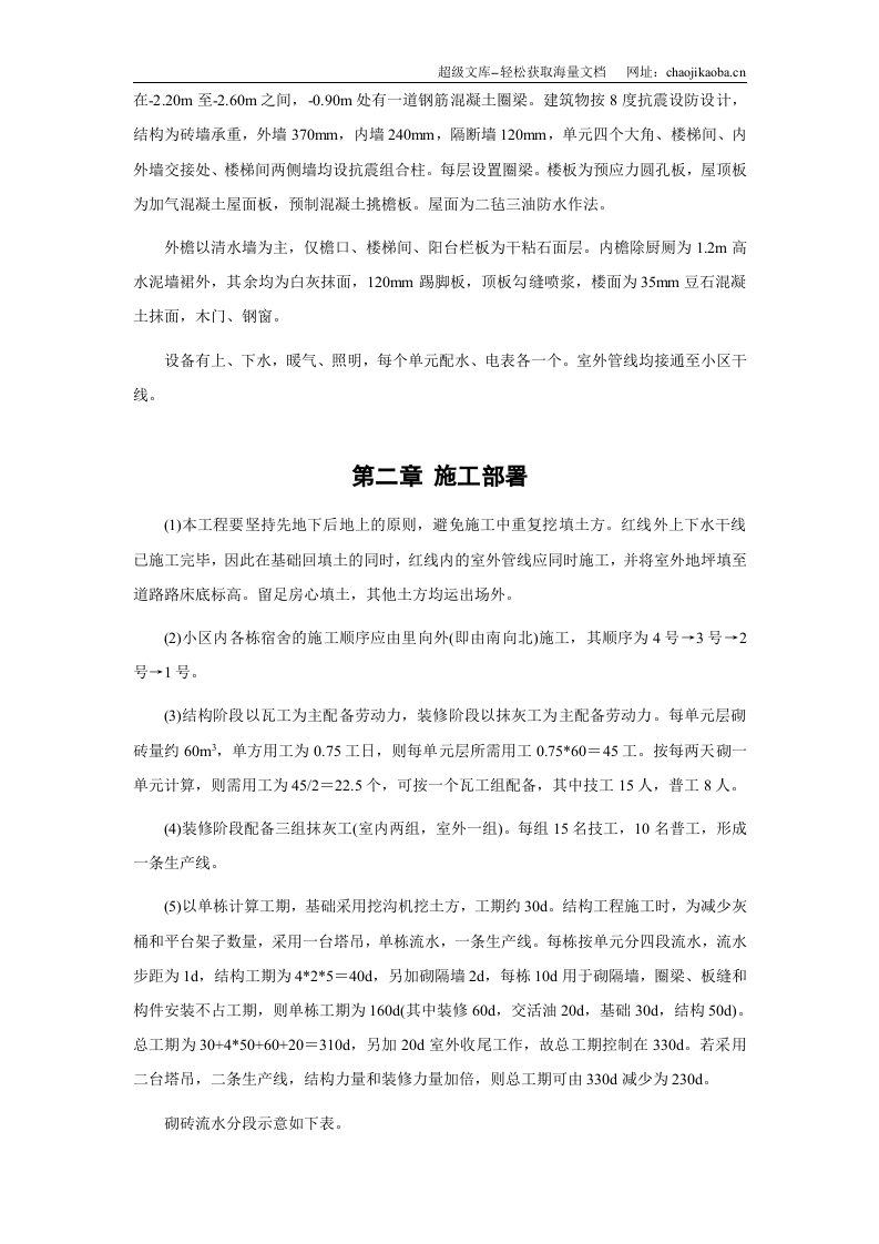 四栋住宅楼混合结构多层住宅搂工程施工组织设计.doc 第3页
