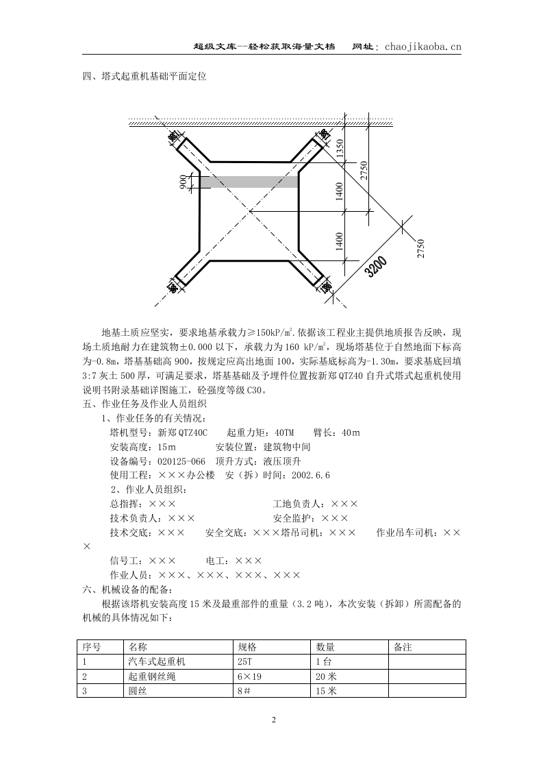 塔式起重机安装（拆卸）方案.doc 第2页