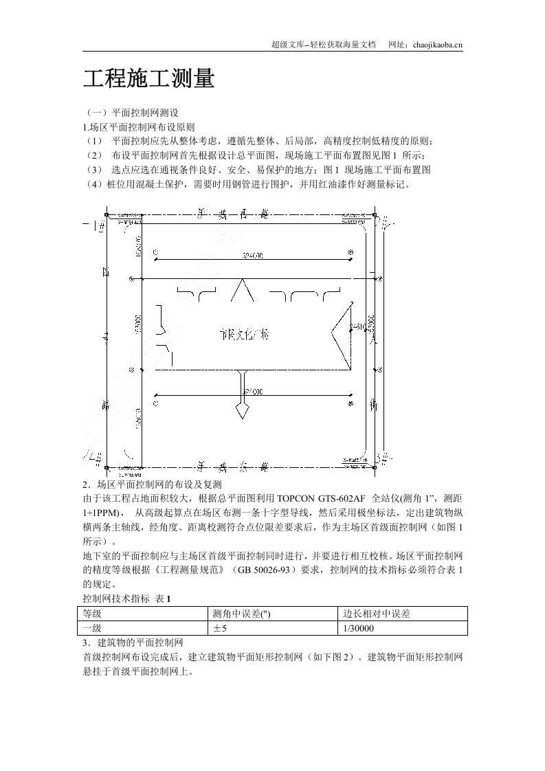 泰达市民文化广场工程施工测量方案.doc 第2页