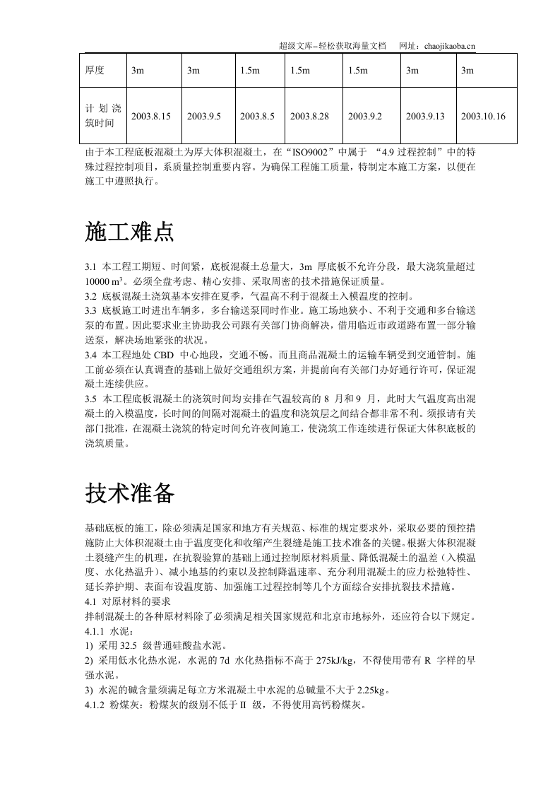 世纪财富中心基础底板混凝土工程施工方案.doc 第3页