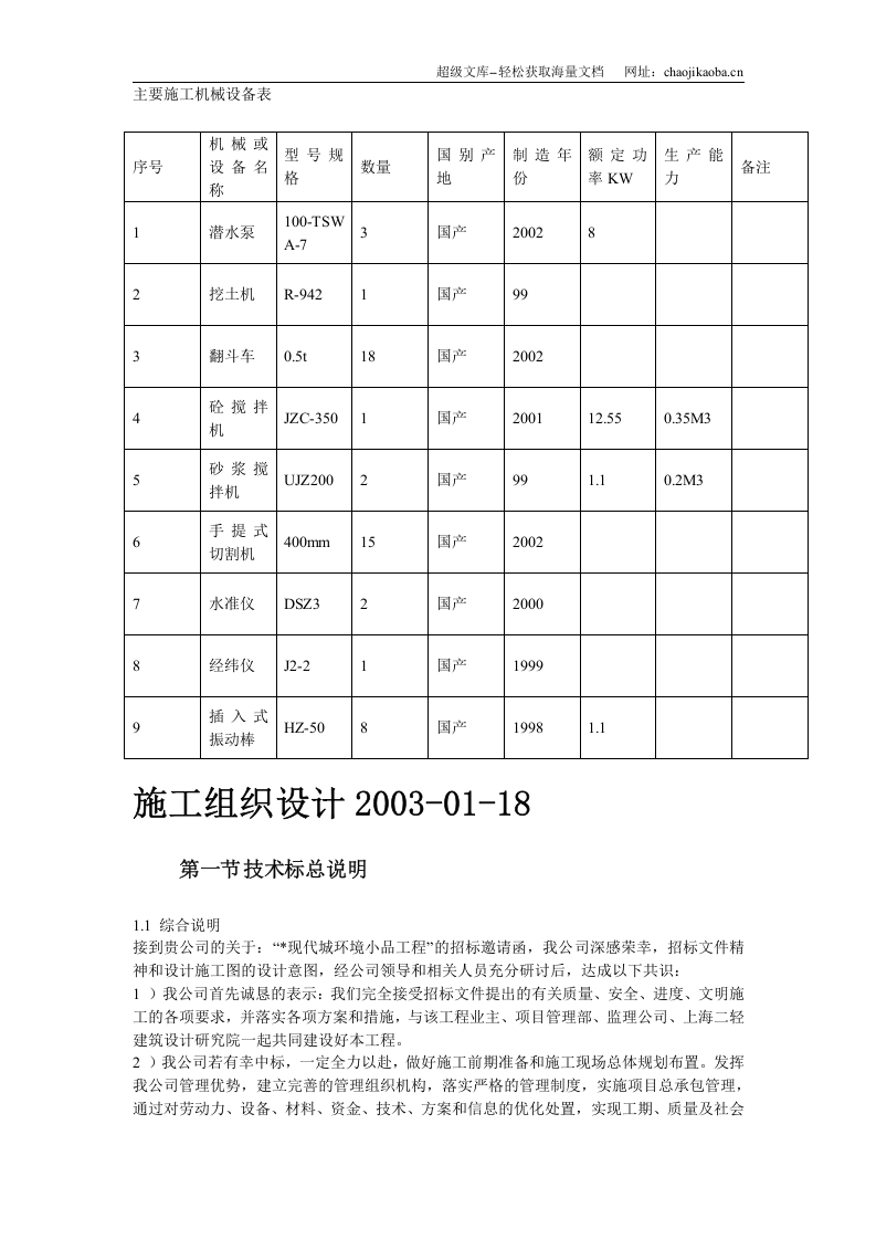 某现代城园林景观标书全套.doc 第3页