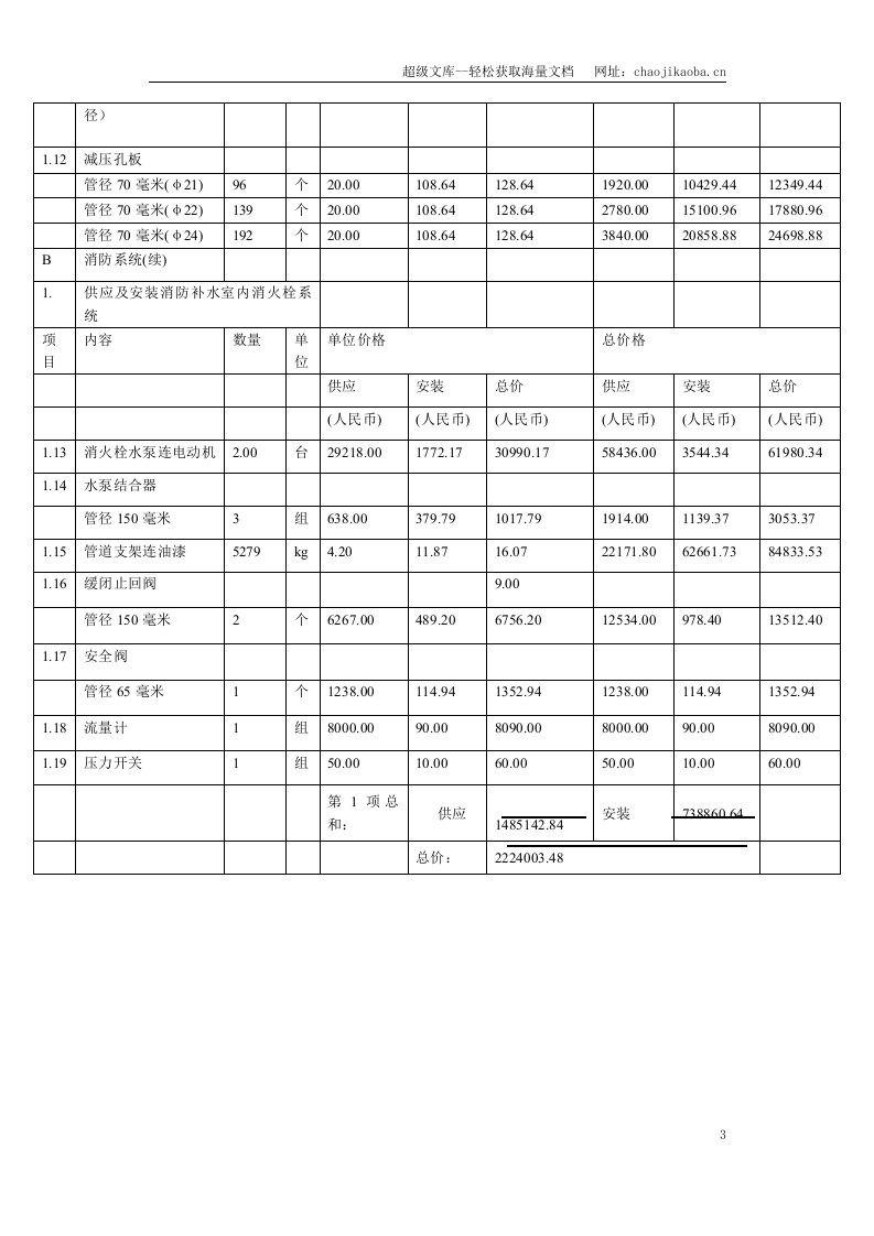 武汉市某大型高层住宅小区消防系统施工组织设计.doc 第3页