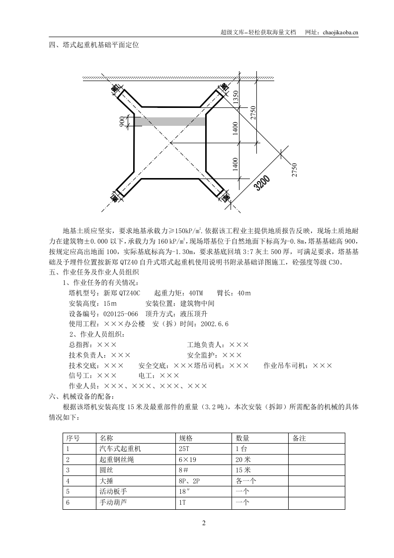 某综合办公楼工程塔式起重机安装（拆卸）方案.doc 第2页