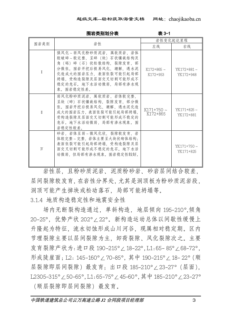 云阳至万州高速公路韩婆垭隧道施工组织设计.doc 第3页