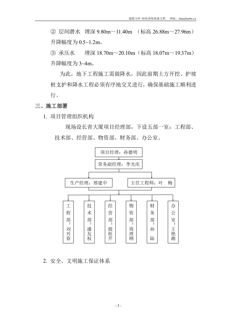 长青大厦工程地下结构施工组织设计.doc 第3页