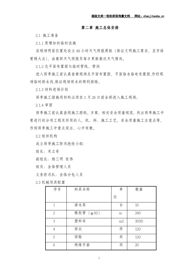 深圳游泳跳水馆工程雨季施工方案.doc 第3页