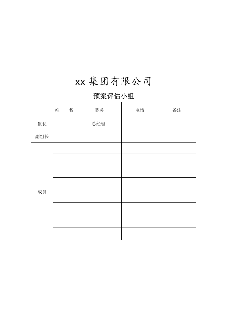 2.1xx集团有限公司应急预案评估报告，2020版.docx 第2页