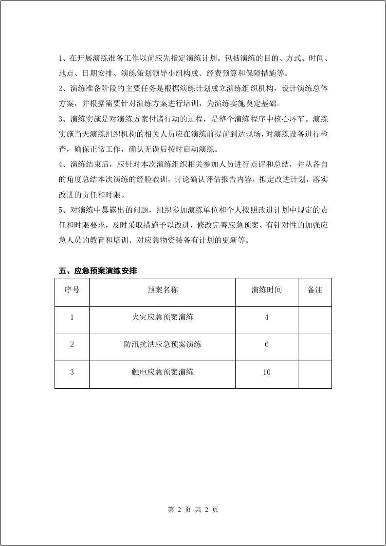 【演练计划】优秀--2021年应急预案演练计划.doc 第2页
