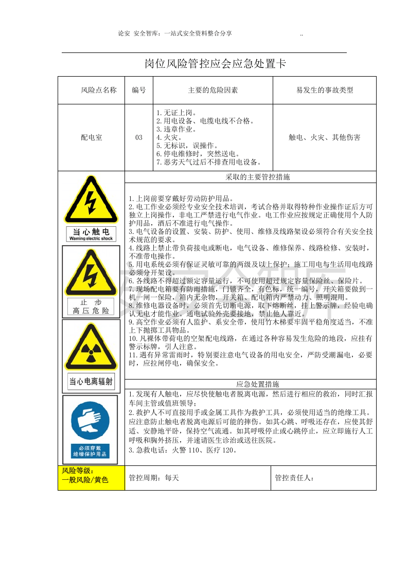 【处置卡汇编】岗位风险管控应急处置告知卡（全套，15页）.docx 第2页