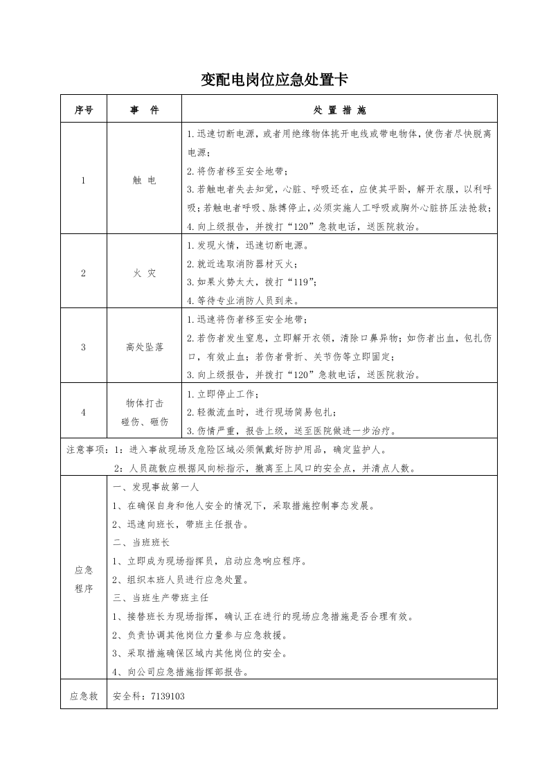 【处置卡汇编】岗位现场应急处置方案卡全套（全套，20页）.docx 第3页
