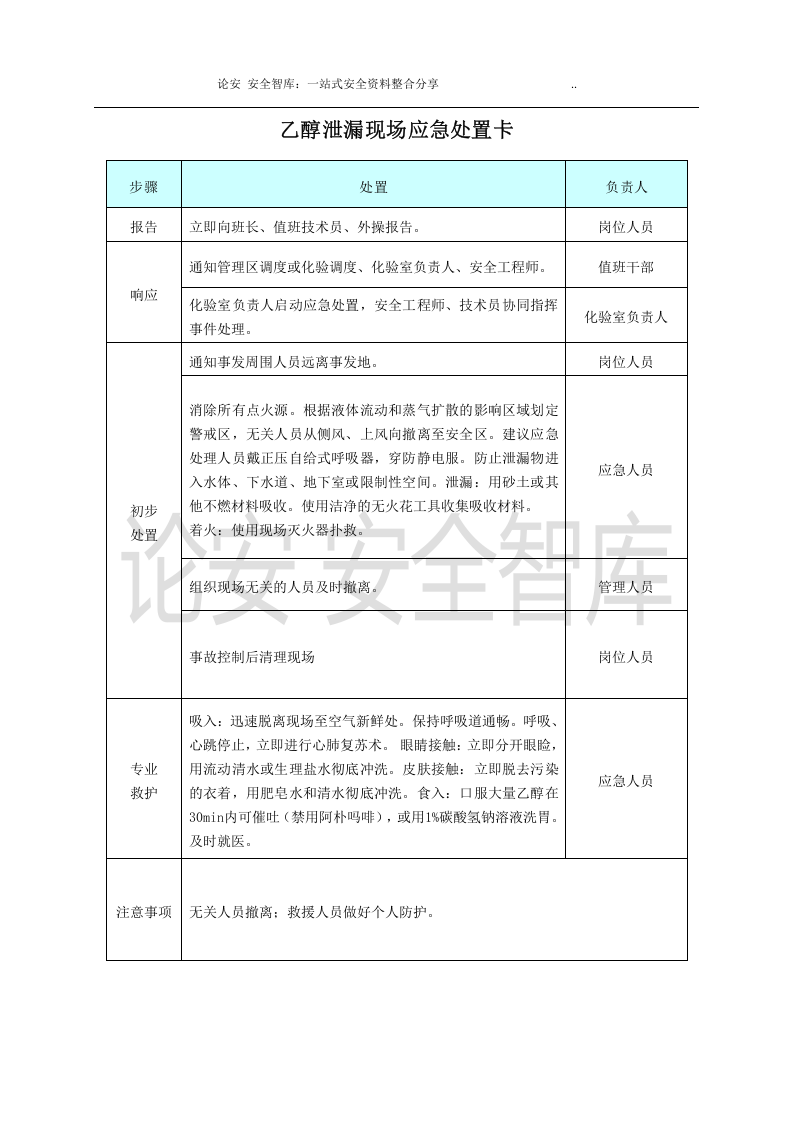 【处置卡模板】安全生产应急处置卡模板（危化品泄漏）.docx 第2页