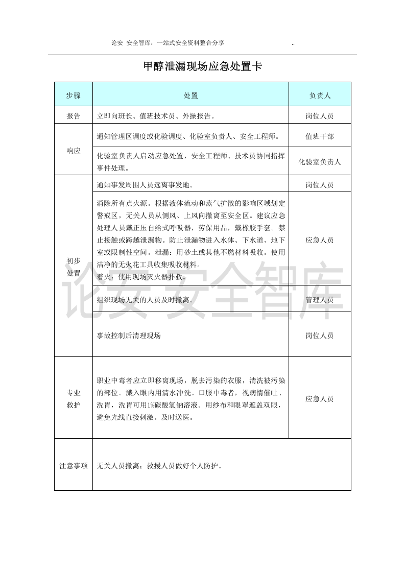 【处置卡模板】安全生产应急处置卡模板（危化品泄漏）.docx 第3页