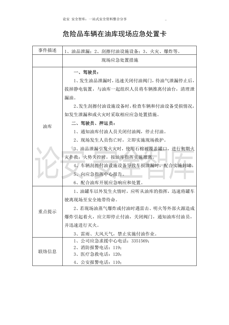 【处置卡模板】安全生产应急处置卡模板（危险品运输）.docx 第2页