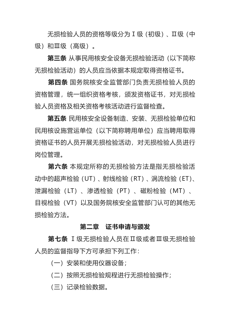 生态环境部令6号《民用核安全设备无损检验人员资格管理规定》.docx 第2页