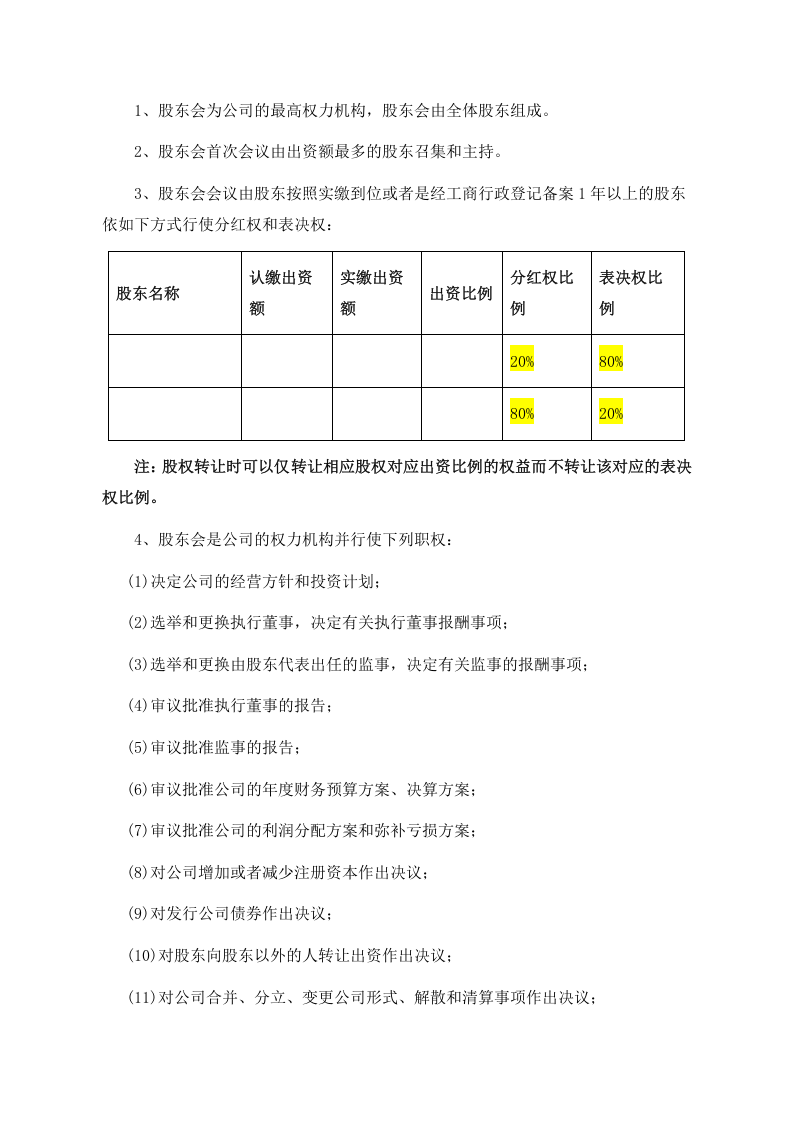 05同股不同权公司章程-有限责任公司.doc 第4页