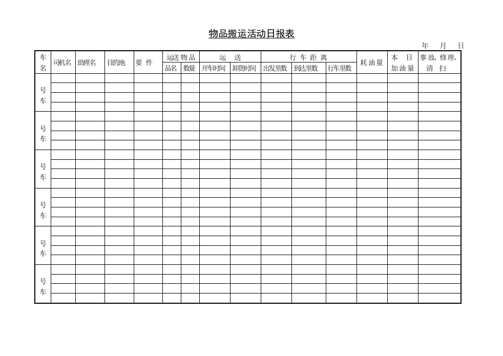 物品搬运活动日报表.doc 第1页