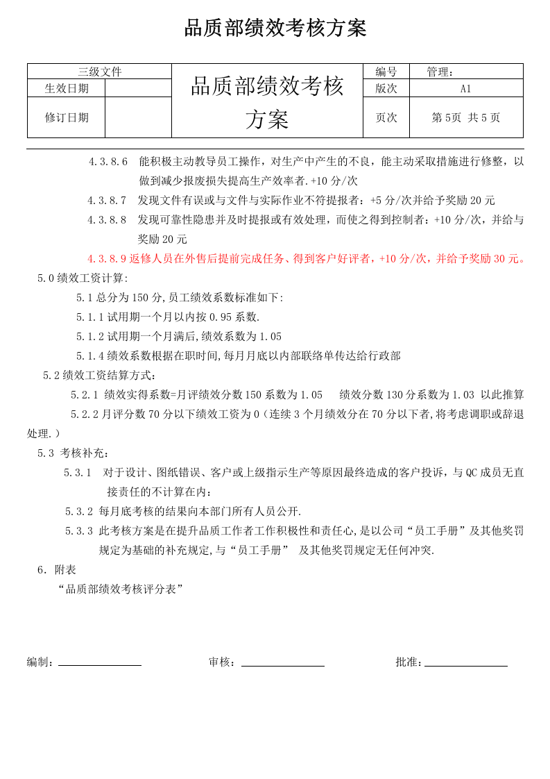 品质部绩效考核方案.docx 第5页