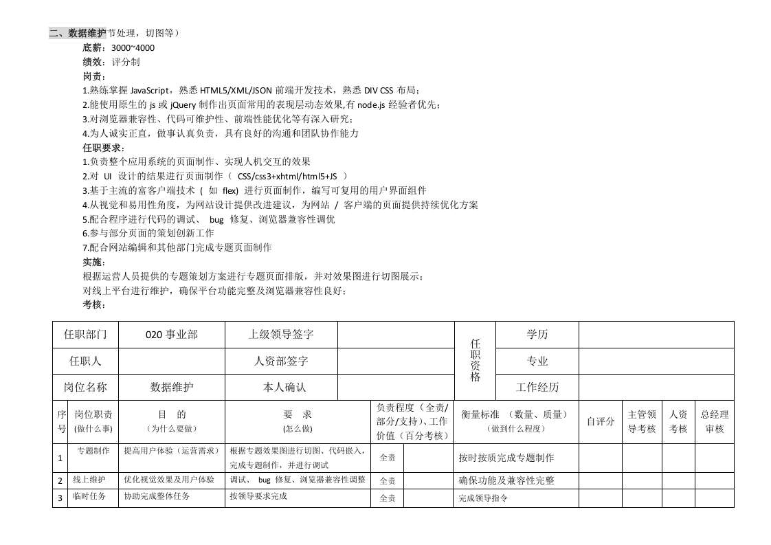 网络部运营组织架构及绩效考核标准.docx 第4页