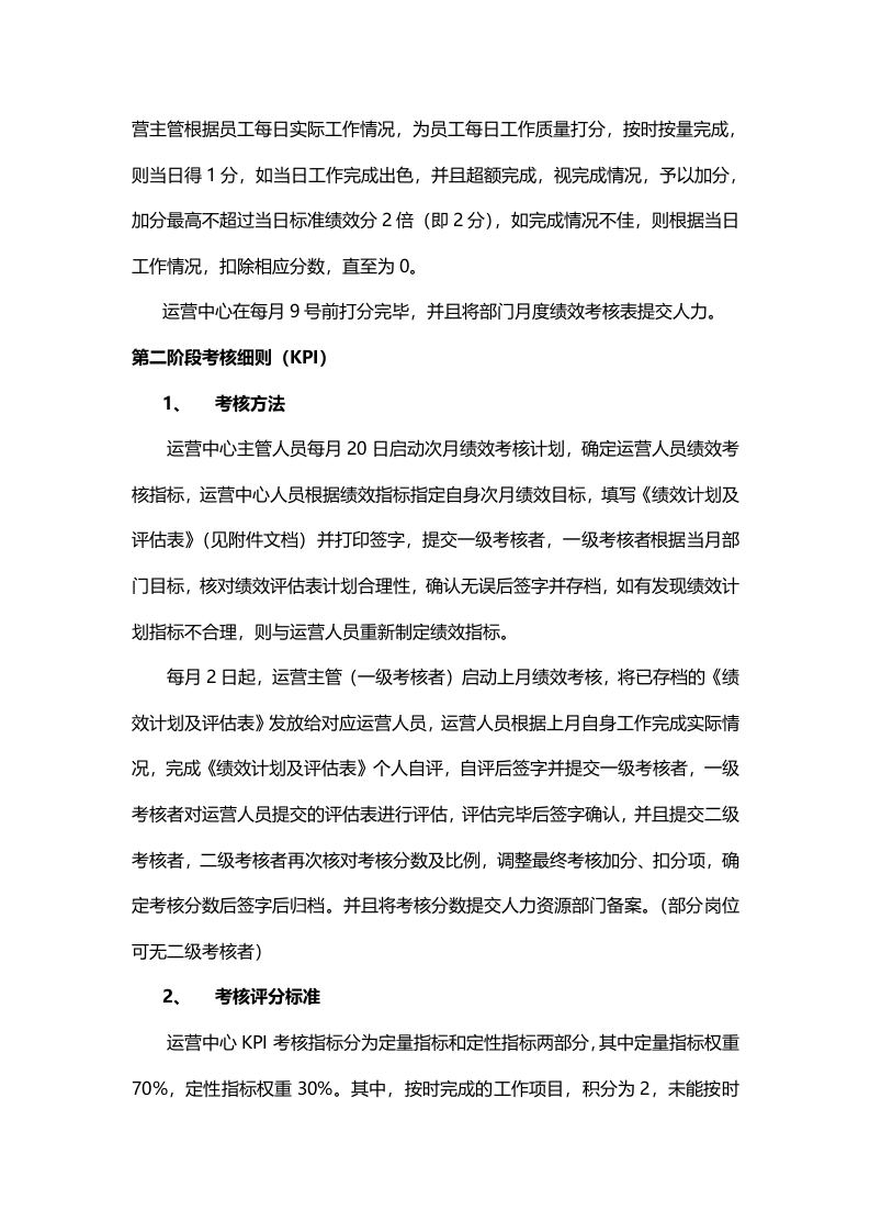 运营中心绩效考核方案.docx 第2页