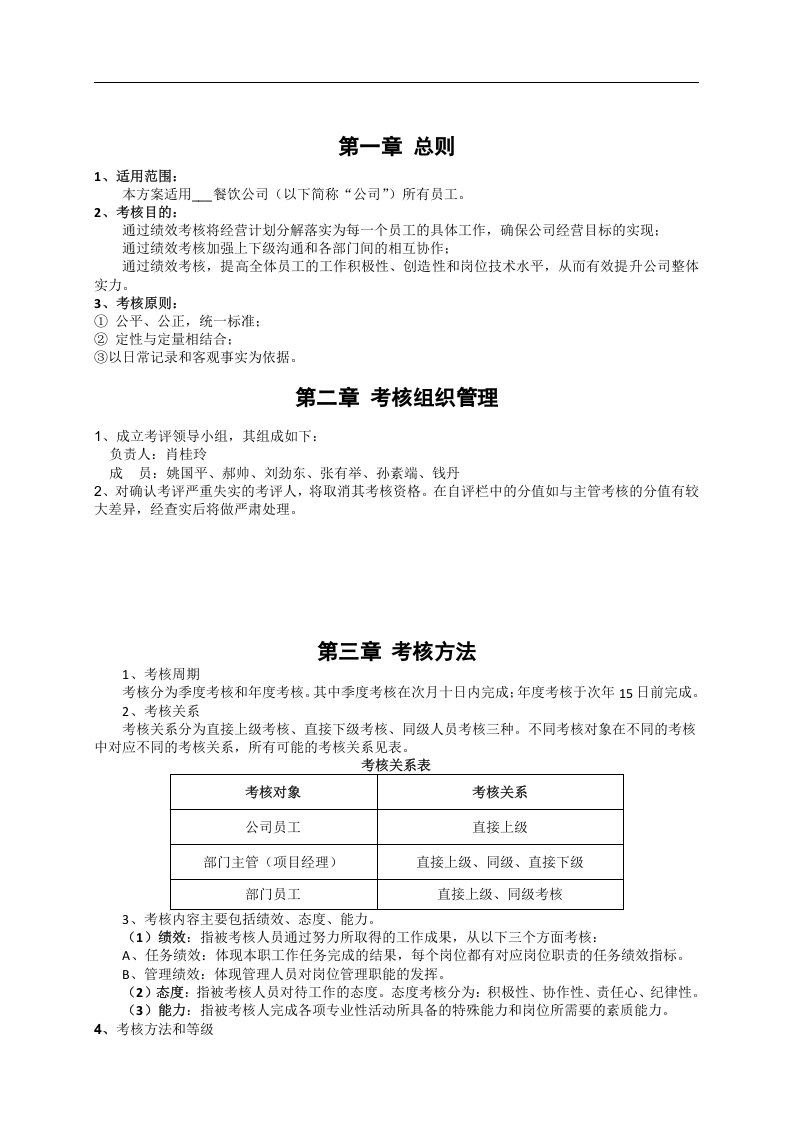 餐饮公司绩效核管理方案.docx 第4页