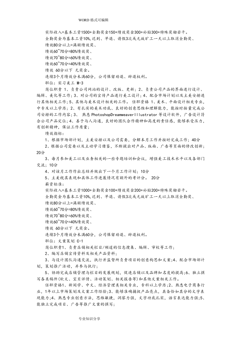电商之工作职责和绩效考核制度-电子商务.doc 第3页