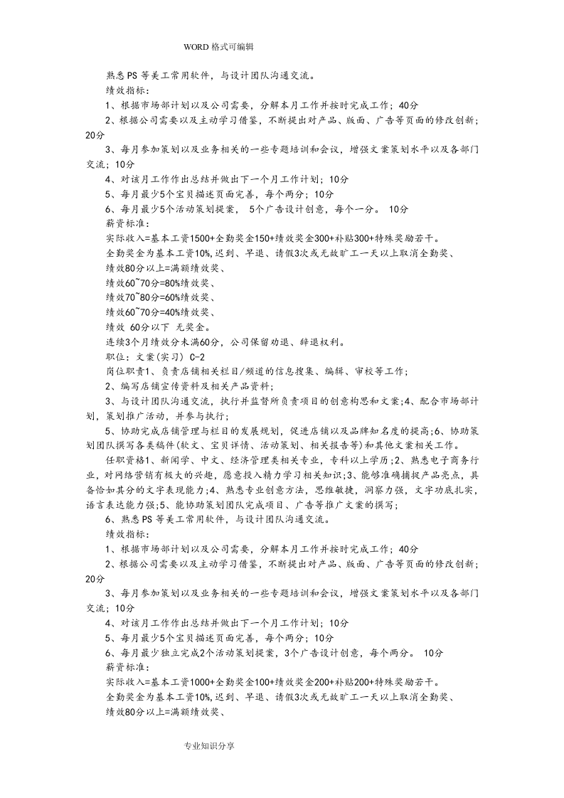 电商之工作职责和绩效考核制度-电子商务.doc 第4页