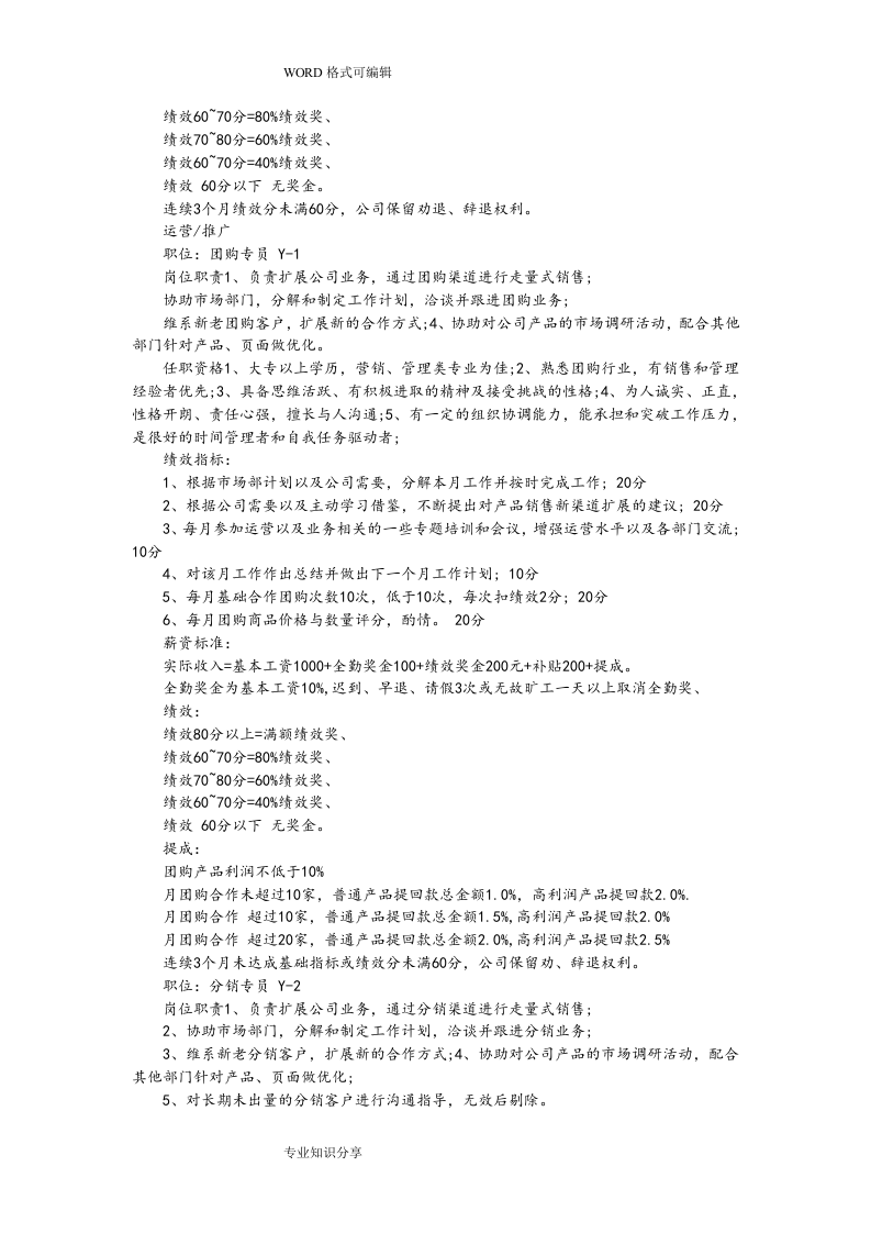 电商之工作职责和绩效考核制度-电子商务.doc 第5页