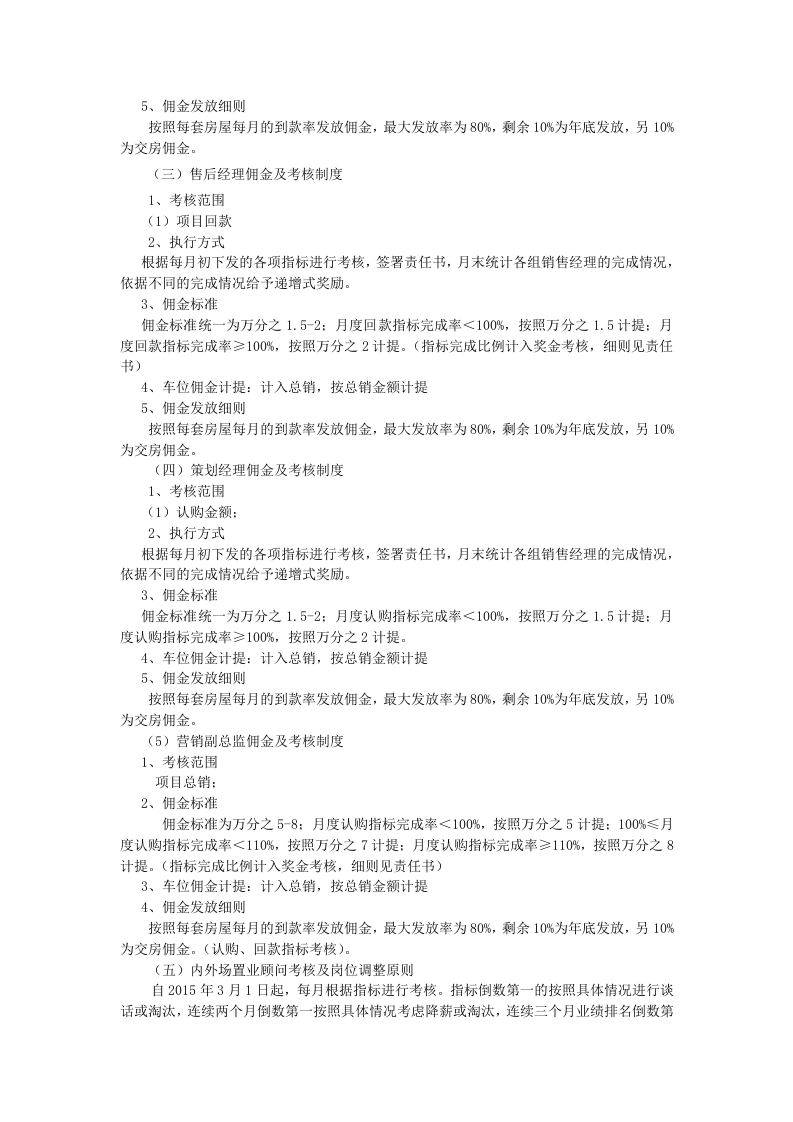 房地产项目营销部组织架构、薪资体系、岗位职责及绩效考核责任指标书.docx 第3页