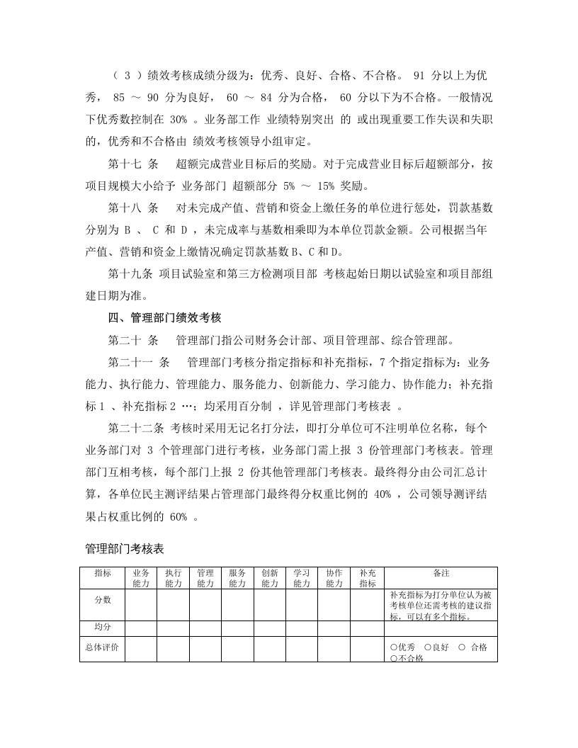 工程检测公司绩效考核办法.docx 第4页