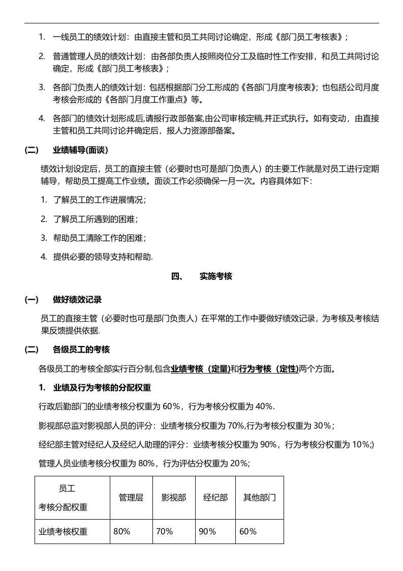 魔方传媒公司绩效考核管理制度(初稿稿).docx 第2页