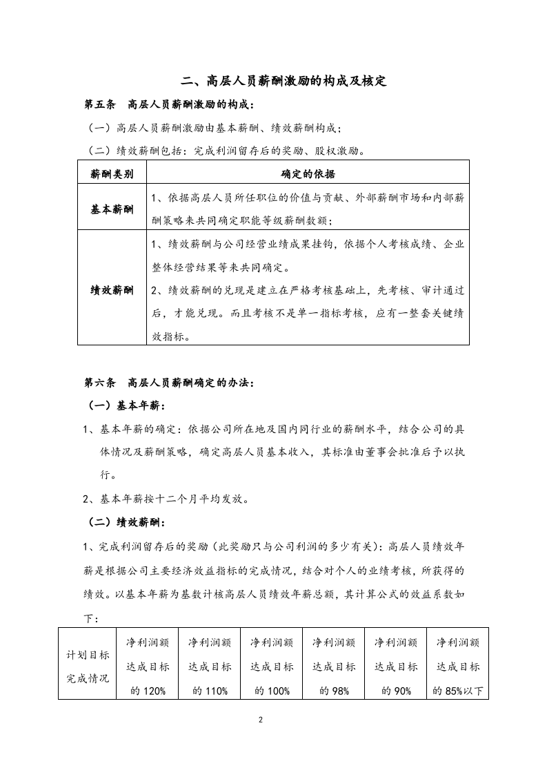 高层人员薪酬激励管理制度.docx 第2页