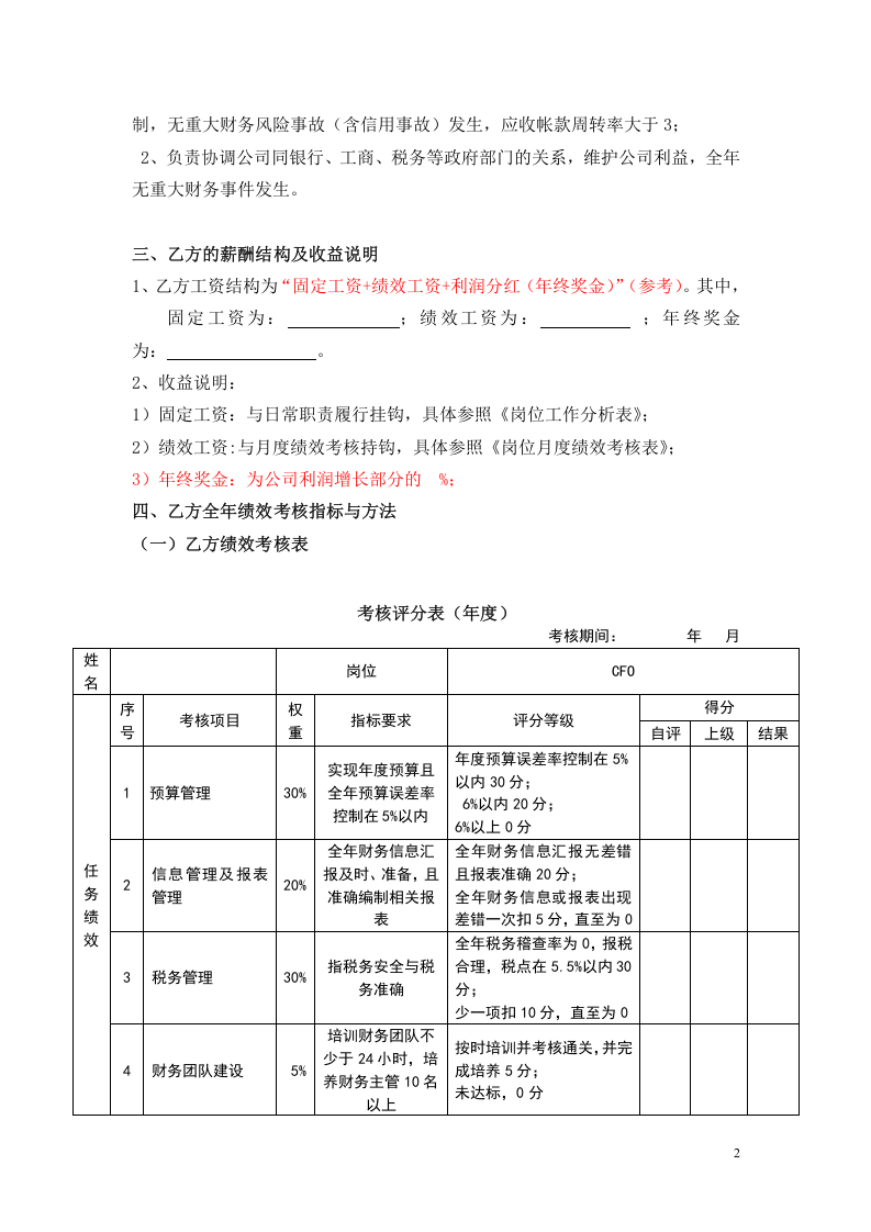 目标责任书&mdash;财务总监.doc 第2页